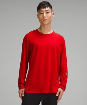 Lululemon T Shirts UAE Store - Mens Lunar New Year Fundamental Dark Red